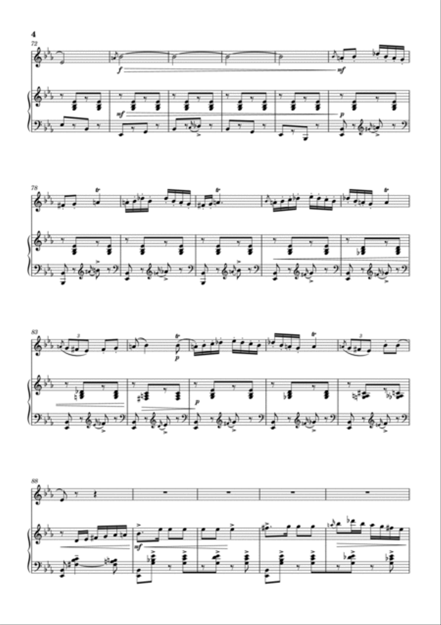 Hora Staccato arranged for Trumpet and Piano B-Flat Trumpet scores gallery preview page 4
