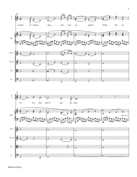 Come, Ye Disconsolate (String Quartet and Piano Score)