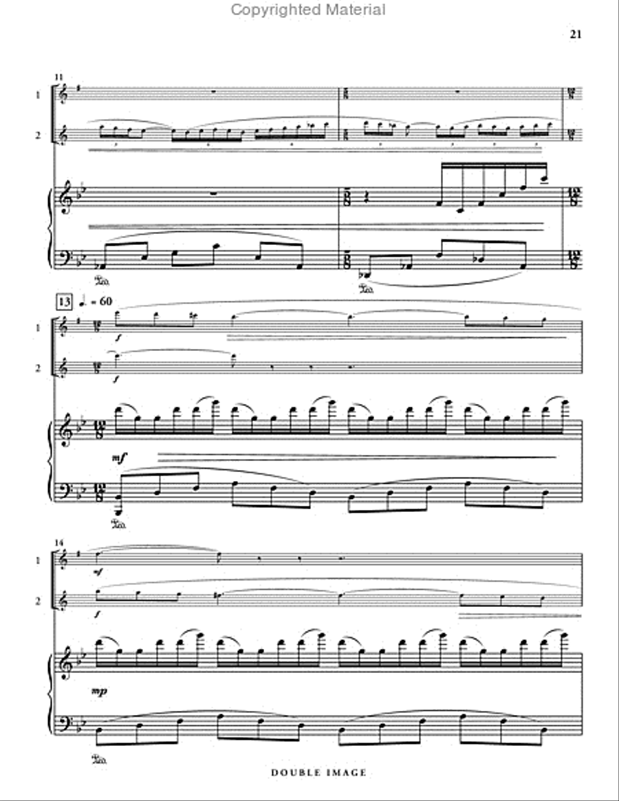Double Image (piano reduction) Saxophone Duet scores gallery preview page 7