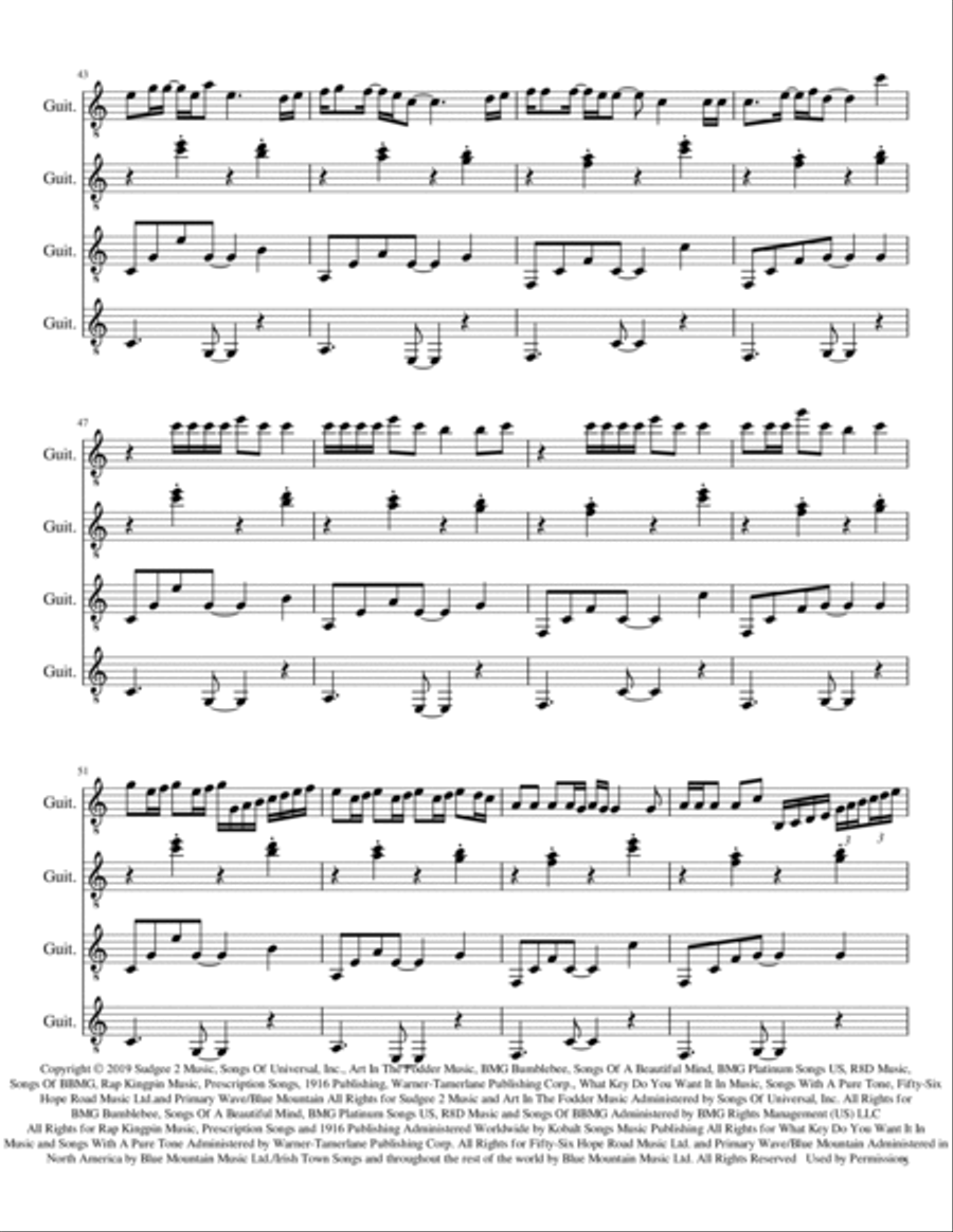 Memories Guitar Ensemble scores gallery preview page 5