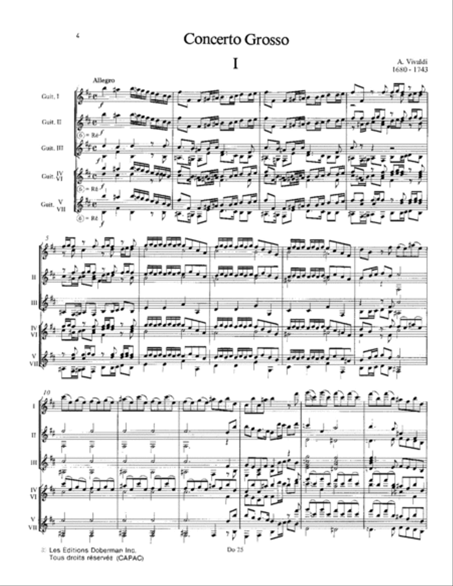 Concerto grosso op. 3, no. 8 (3-7 guit.) Guitar Ensemble scores gallery preview page 2