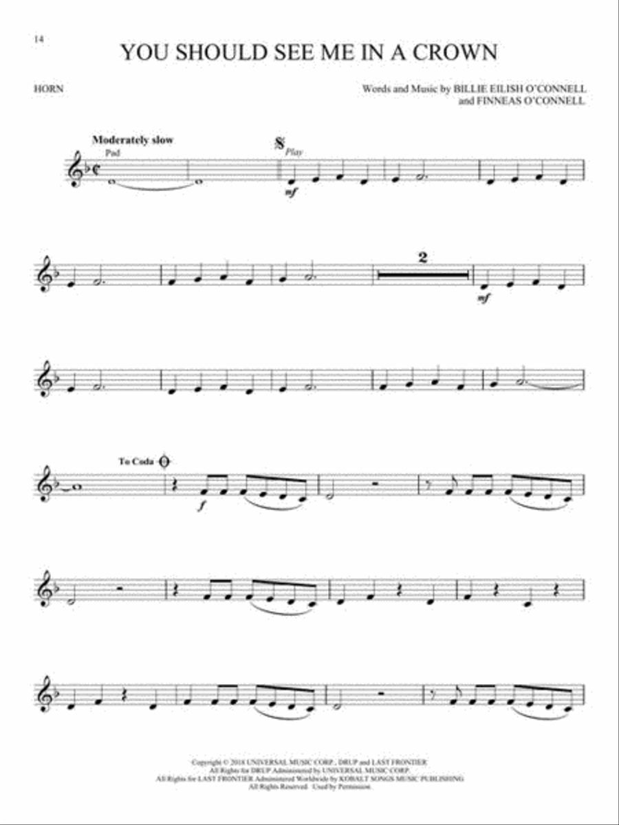 Billie Eilish Billie Eilish Horn scores gallery preview page 5