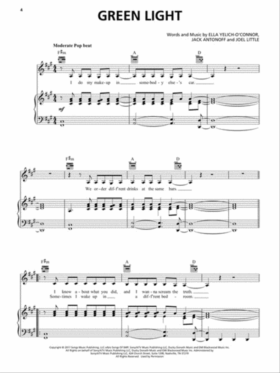 Lorde – Melodrama Piano, Vocal, Guitar scores gallery preview page 3