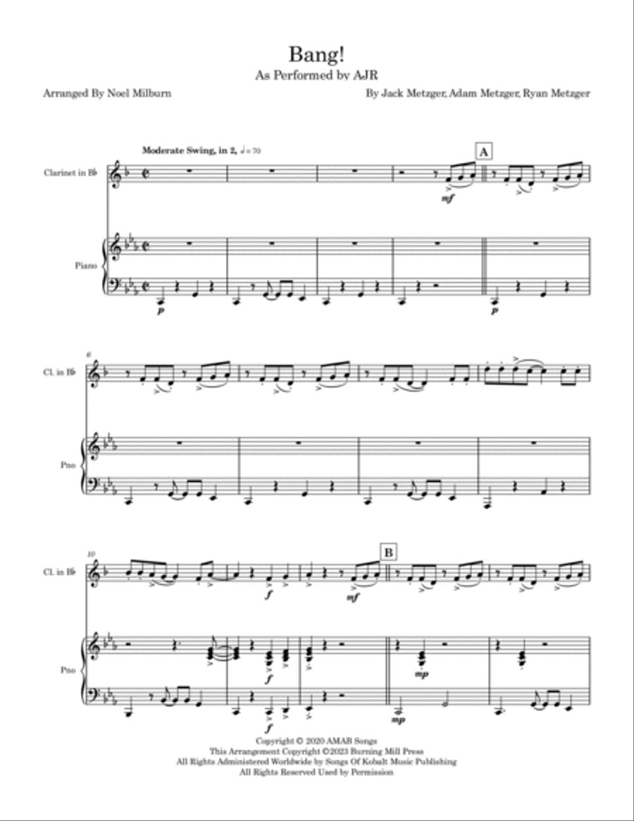 Bang! B-Flat Clarinet scores gallery preview page 3