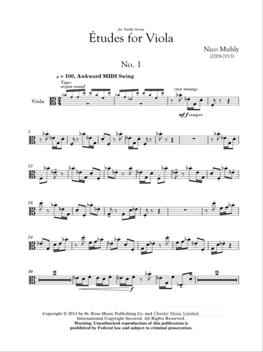 Three Etudes For Viola