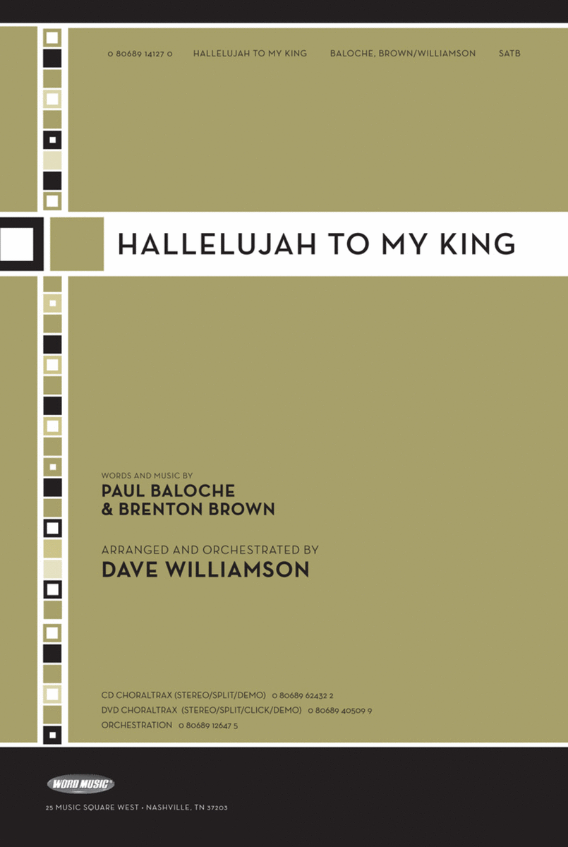 Hallelujah To My King - CD ChoralTrax