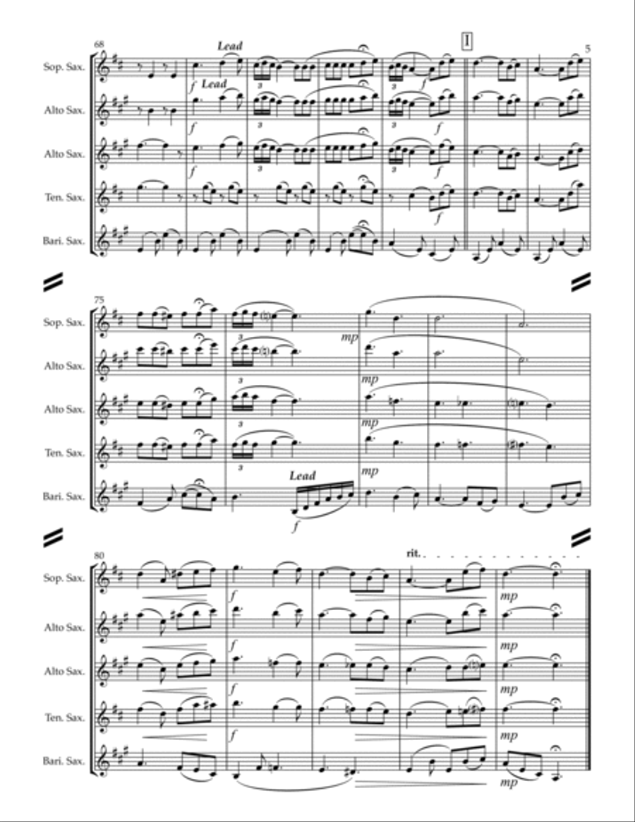 Maria, Mari! (Oh Marie) for Saxophone Quartet SATB or AATB) Saxophone Quartet scores gallery preview page 6