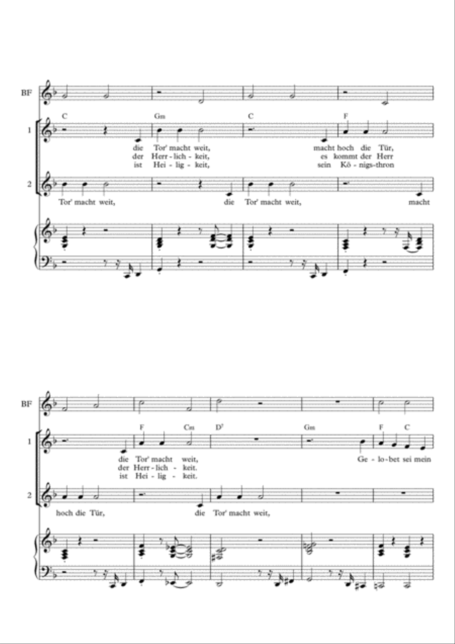 Macht Hoch die Tür - Adventslied für Kinderchor (Advent song for children's choir SA scores gallery preview page 3