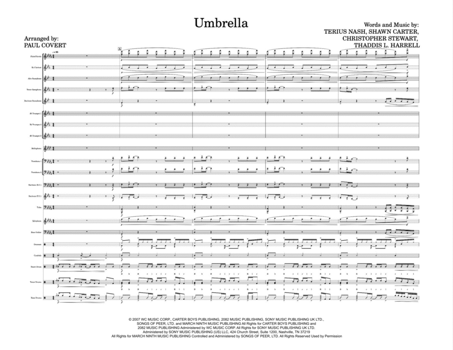 Umbrella Umbrella Marching Band scores gallery preview page 1