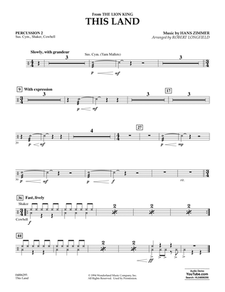 This Land (from The Lion King) (arr. Robert Longfield) - Percussion 2