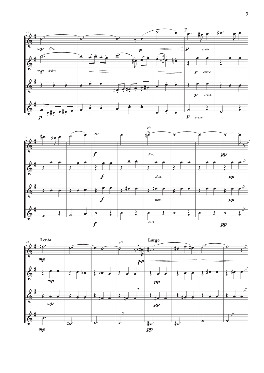 Valse Triste for Flute Quartet Flute Quartet scores gallery preview page 5