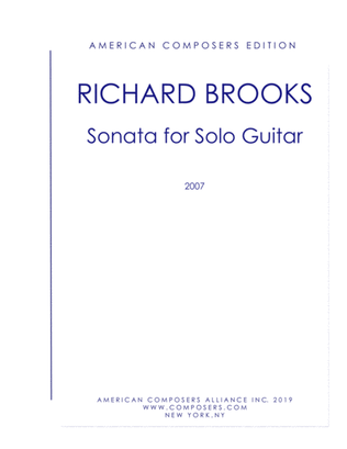 Book cover for [Brooks] Sonata for Solo Guitar