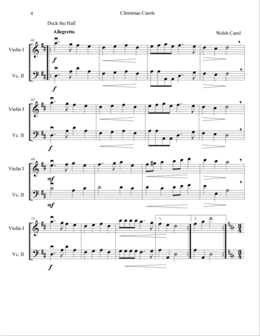 Christmas Carols for Violin and Cello duo Christmas Carols for Violin and Cello duo String Duet scores gallery preview page 5