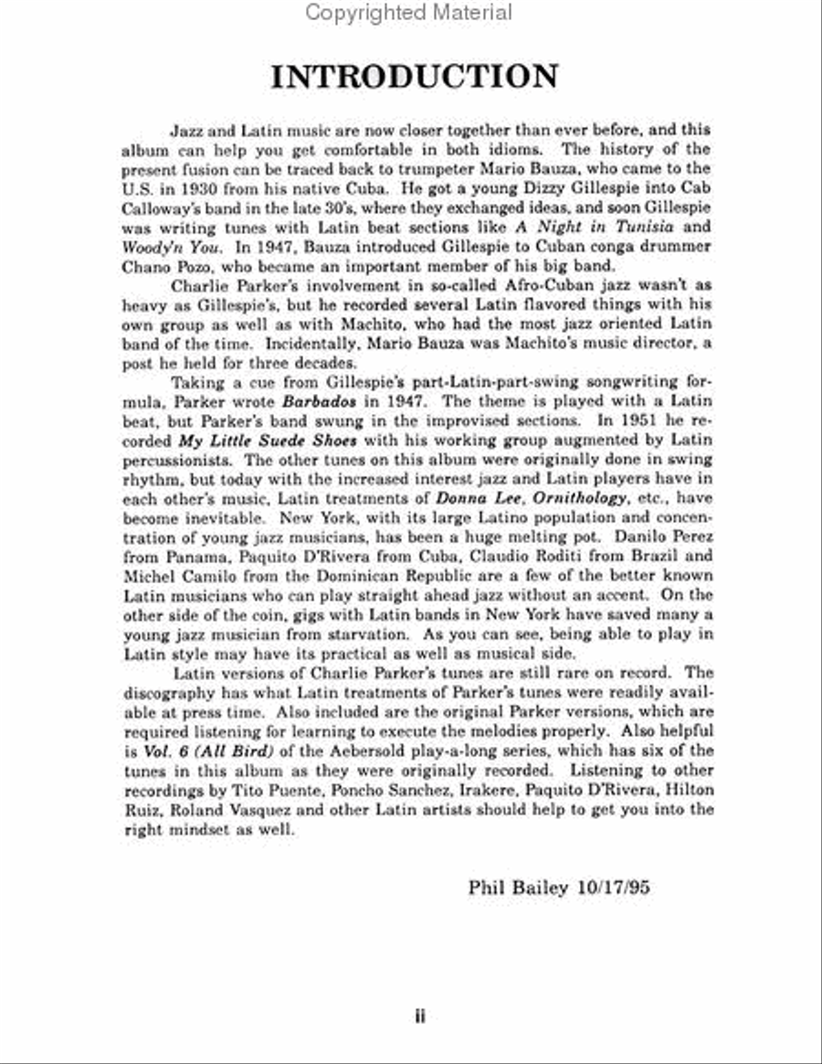 Volume 69 - Bird Goes Latin Alto Saxophone scores gallery preview page 3