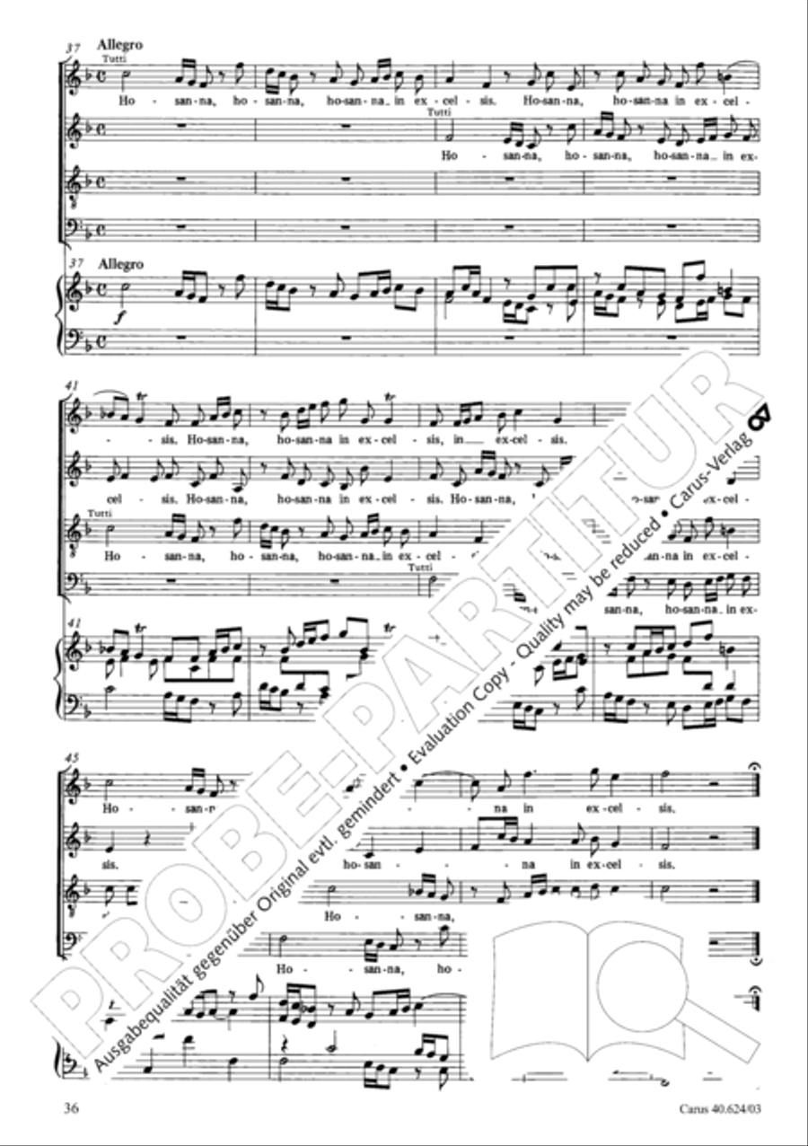 Missa brevis in F major 4-Part scores gallery preview page 37