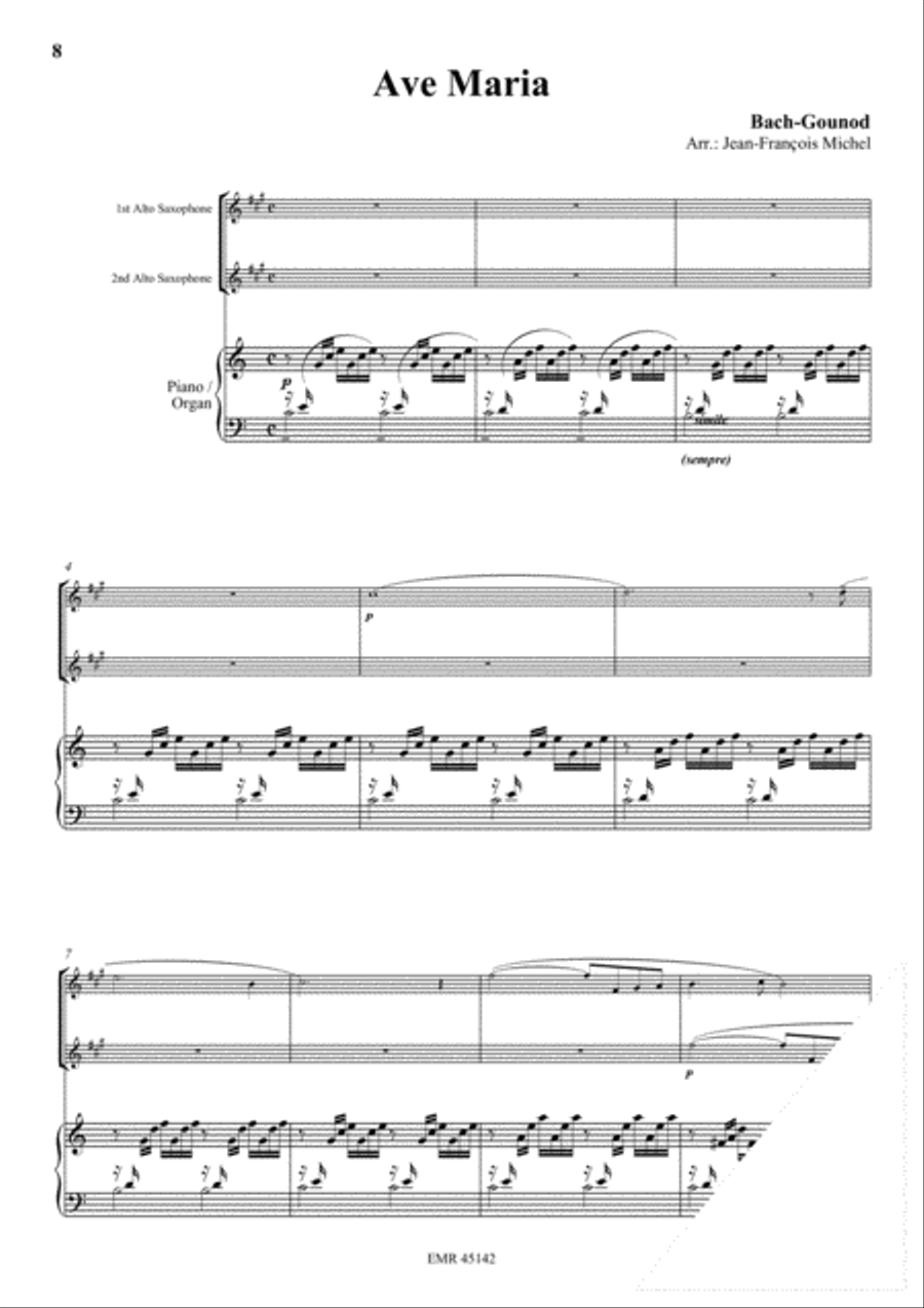 Halleluja (Handel) / Ave Maria (Bach-Gounod) / Trumpet Voluntary (Clarke) Alto Saxophone scores gallery preview page 4