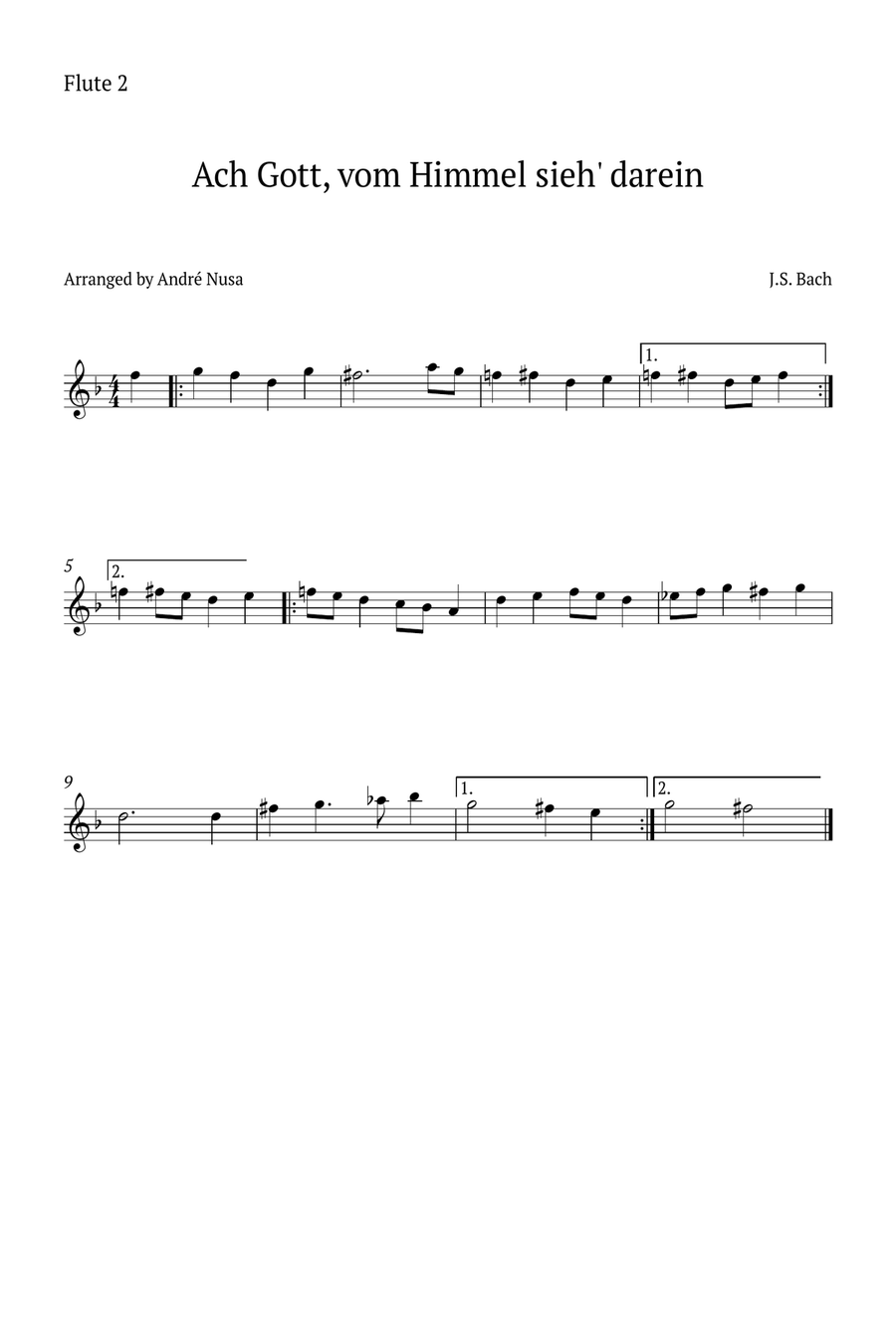 Ach Gott, vom Himmel sieh' darein Flute Trio scores gallery preview page 3