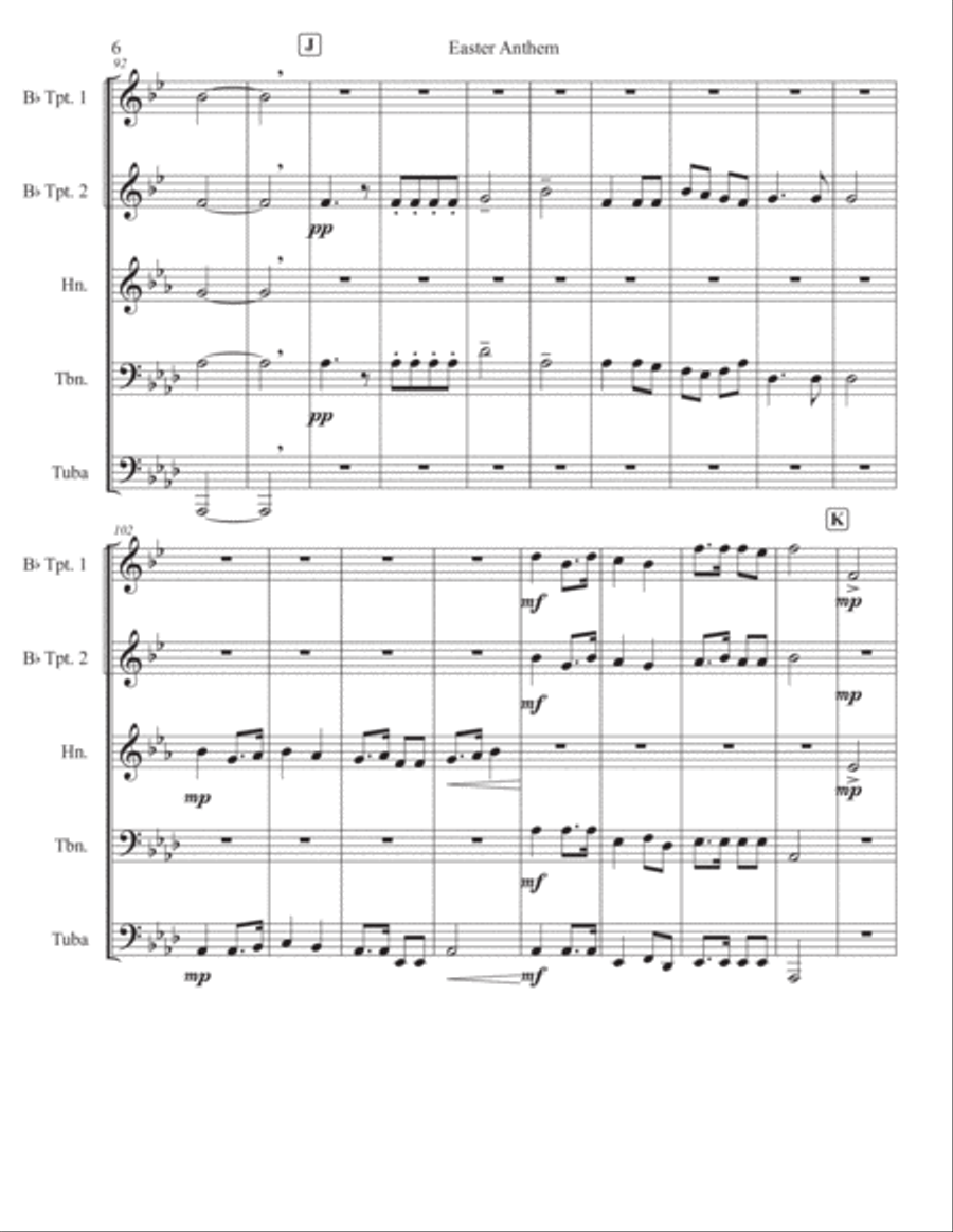 Easter Anthem Brass Quintet scores gallery preview page 6