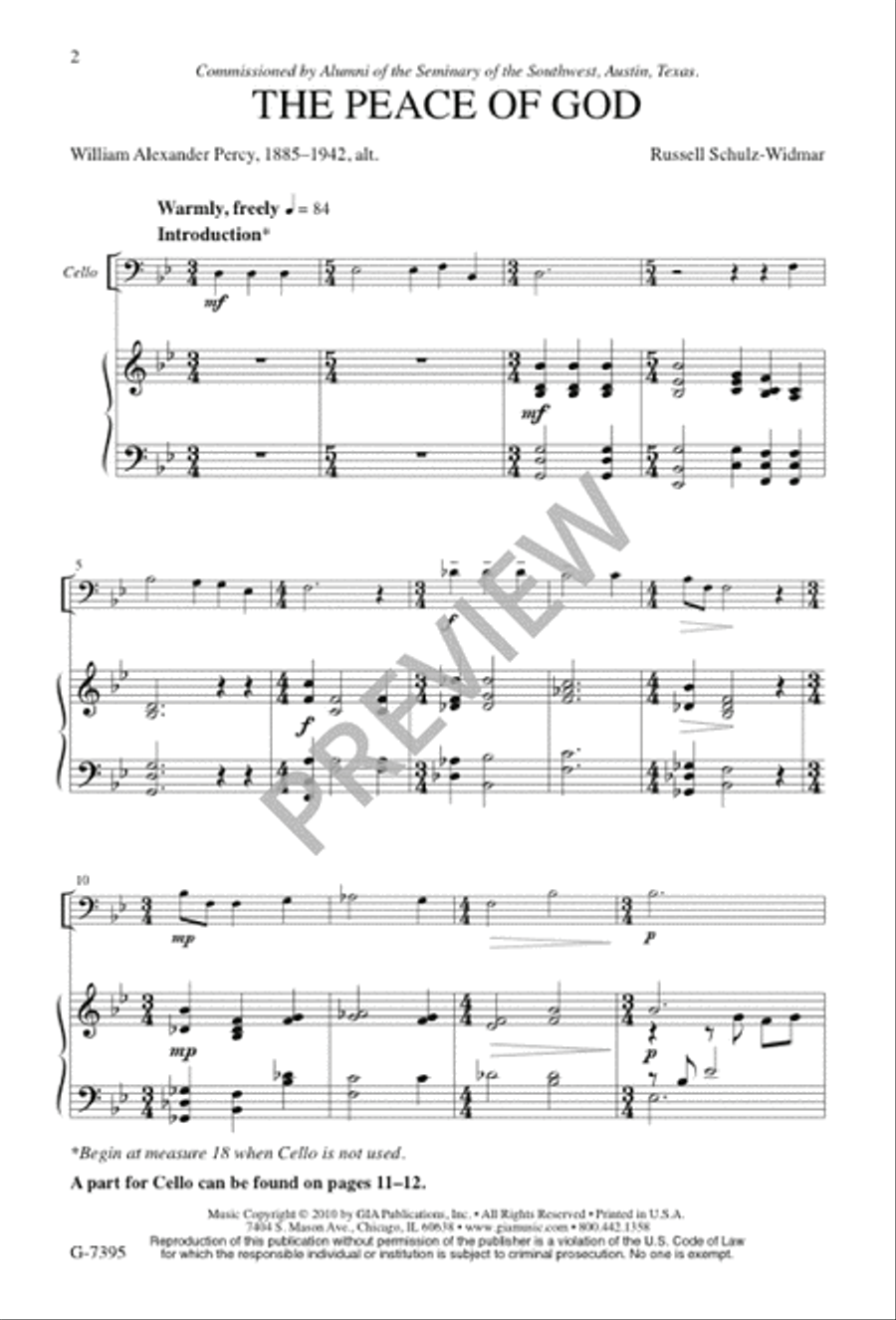The Peace of God The Peace of God 4-Part scores gallery preview page 2