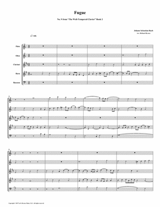 Fugue 09 from Well-Tempered Clavier, Book 2 (Woodwind Quintet)