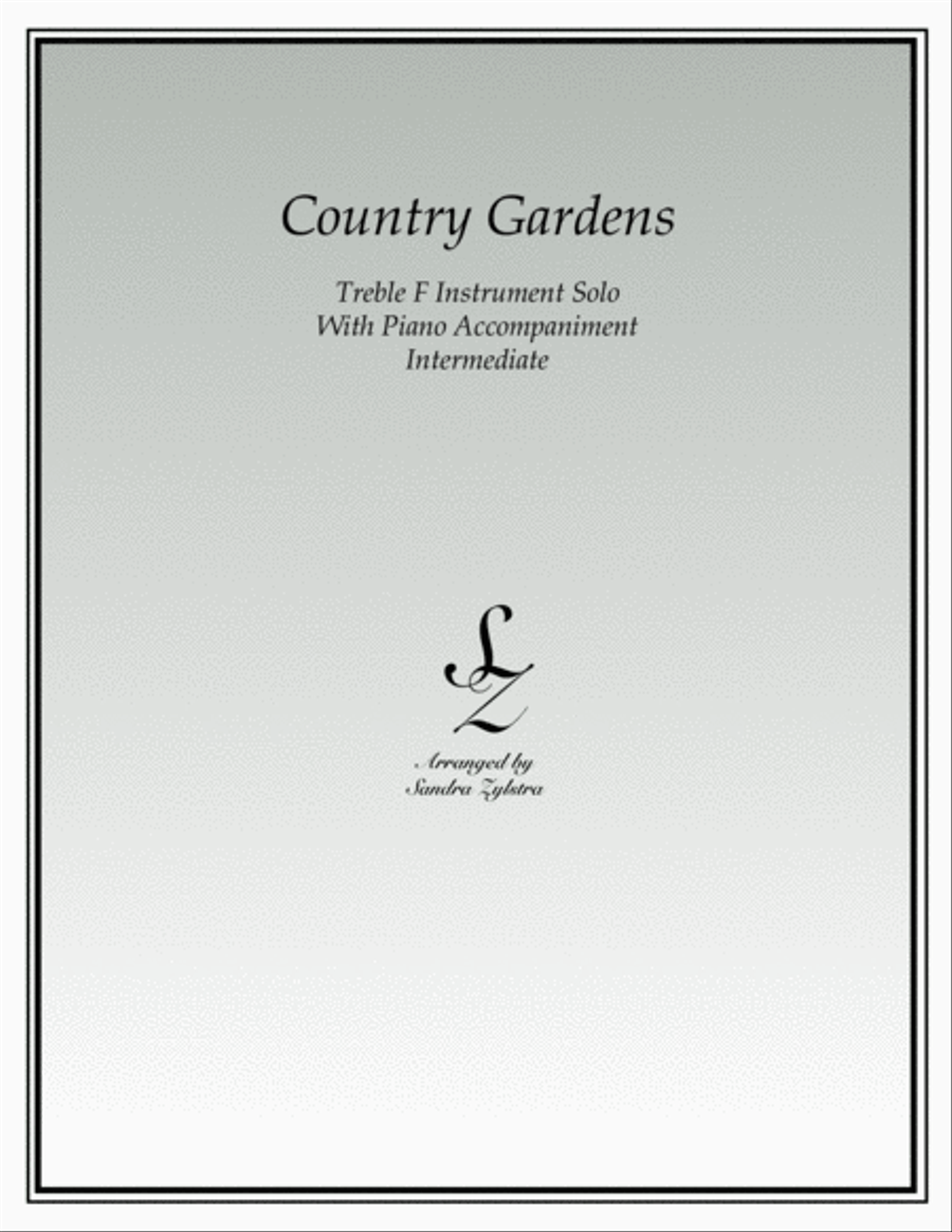 Country Gardens (treble F instrument solo) Horn scores gallery preview page 1