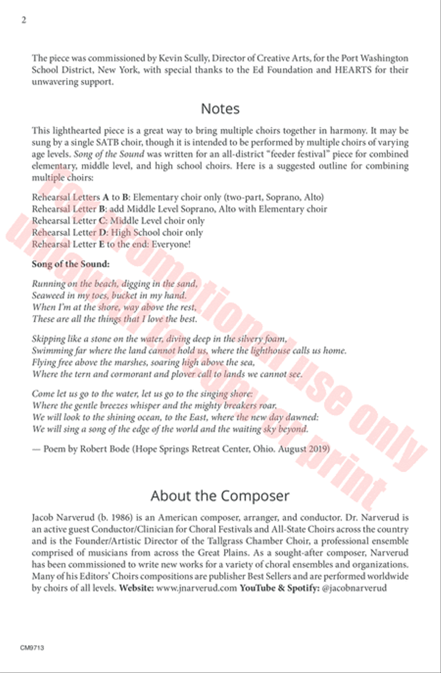 Song of the Sound 4-Part scores gallery preview page 3