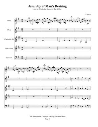 Woodwind Quintet wedding Music - Jesu Joy of Man's Desiring