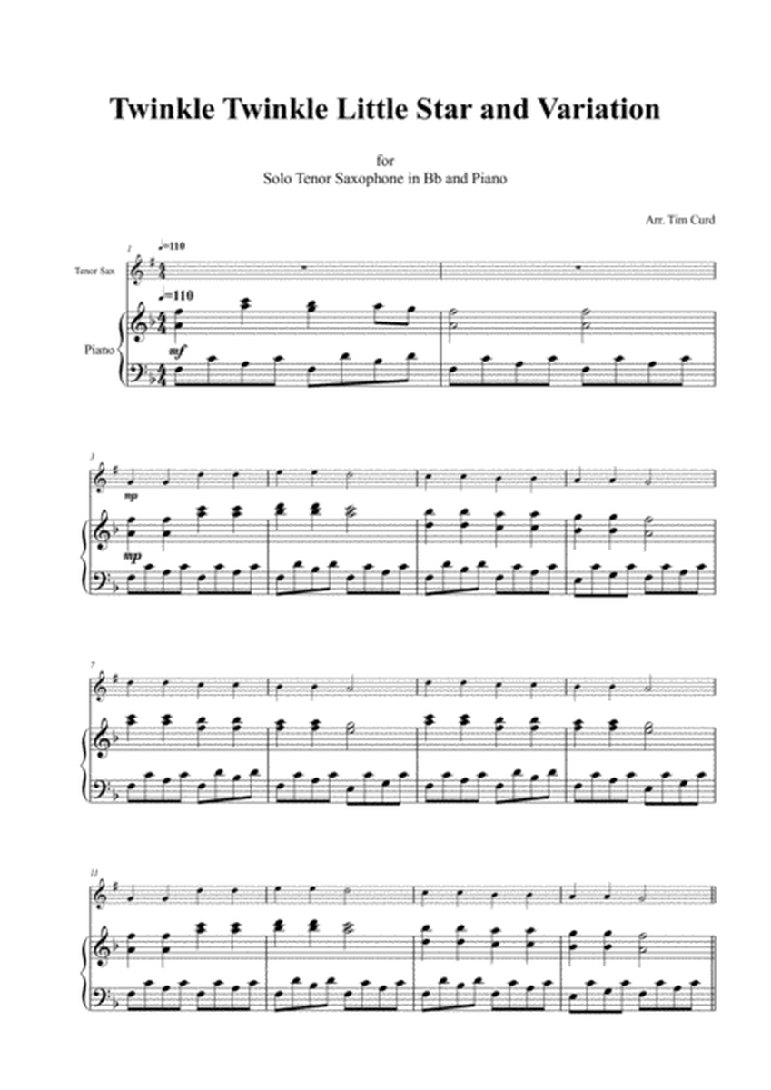 Twinkle Twinkle Little Star and Variation for Tenor Saxophone and Piano image number null
