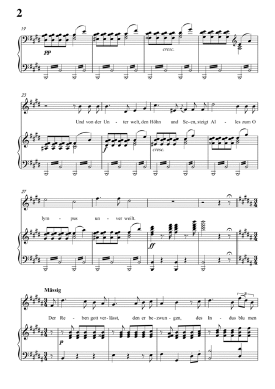 Schubert-Uraniens Flucht(Urania's Flight),D.554 in E for Vocal and Piano Voice scores gallery preview page 3