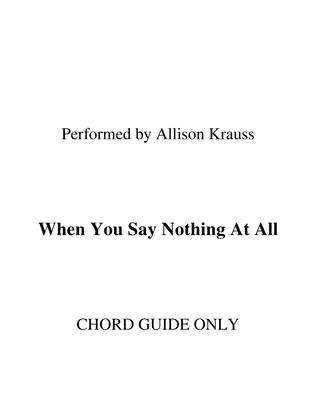 Book cover for When You Say Nothing At All
