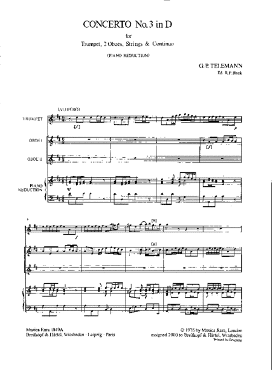 Concerto in D major TWV 53:D2 Piano Quartet scores gallery preview page 2