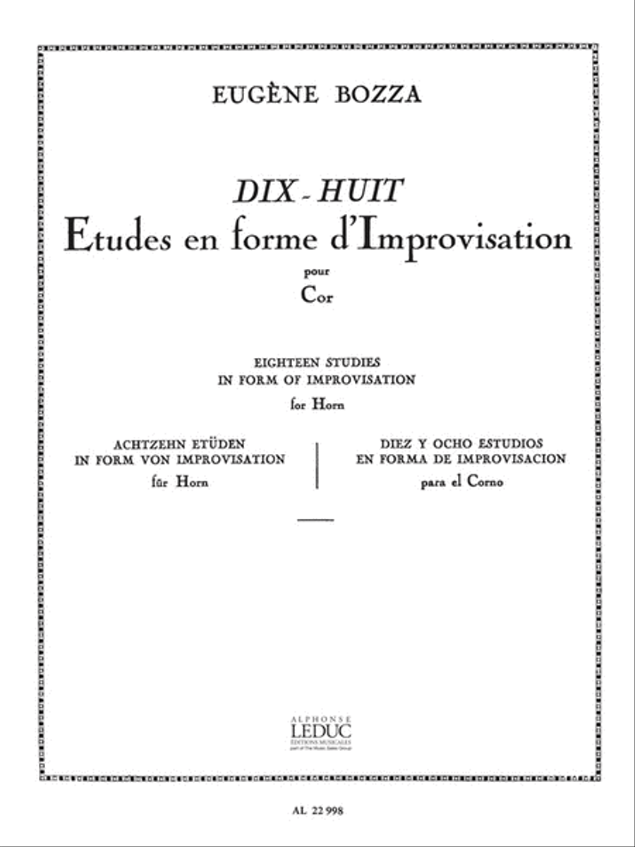 18 Etudes En Forme D'improvisations (horn Solo) Horn Solo scores gallery preview page 1