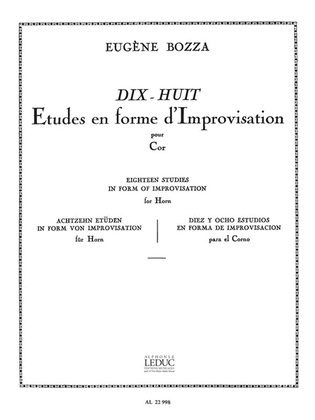 Book cover for 18 Etudes En Forme D'improvisations (horn Solo)