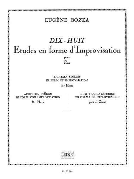 18 Etudes En Forme D'improvisations (horn Solo)