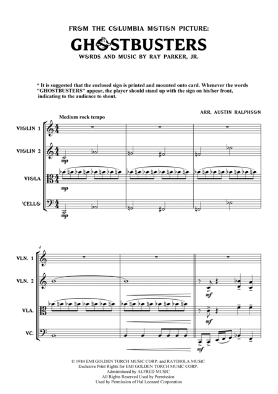 Ghostbusters String Quartet scores gallery preview page 4