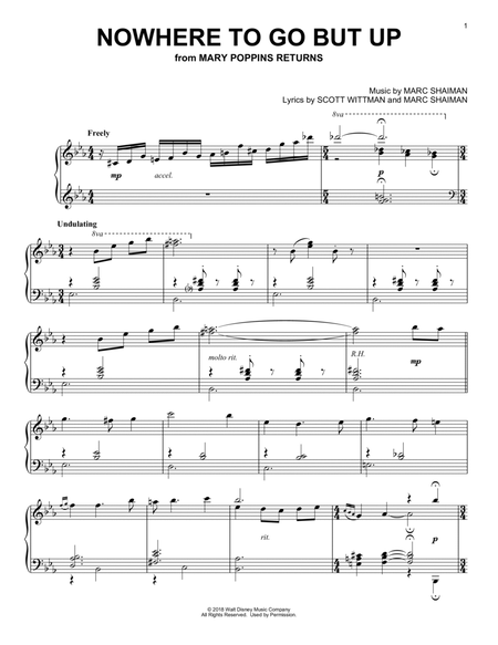 Nowhere To Go But Up (from Mary Poppin's Returns) Piano Solo - Digital Sheet Music