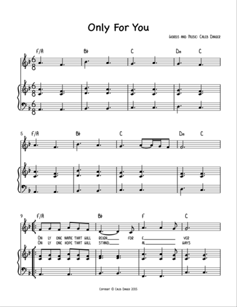 Only For You Voice scores gallery preview page 1