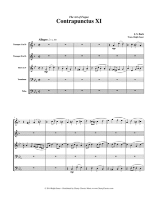 Contrapunctus XI from "The Art of Fugue" for Brass Quintet