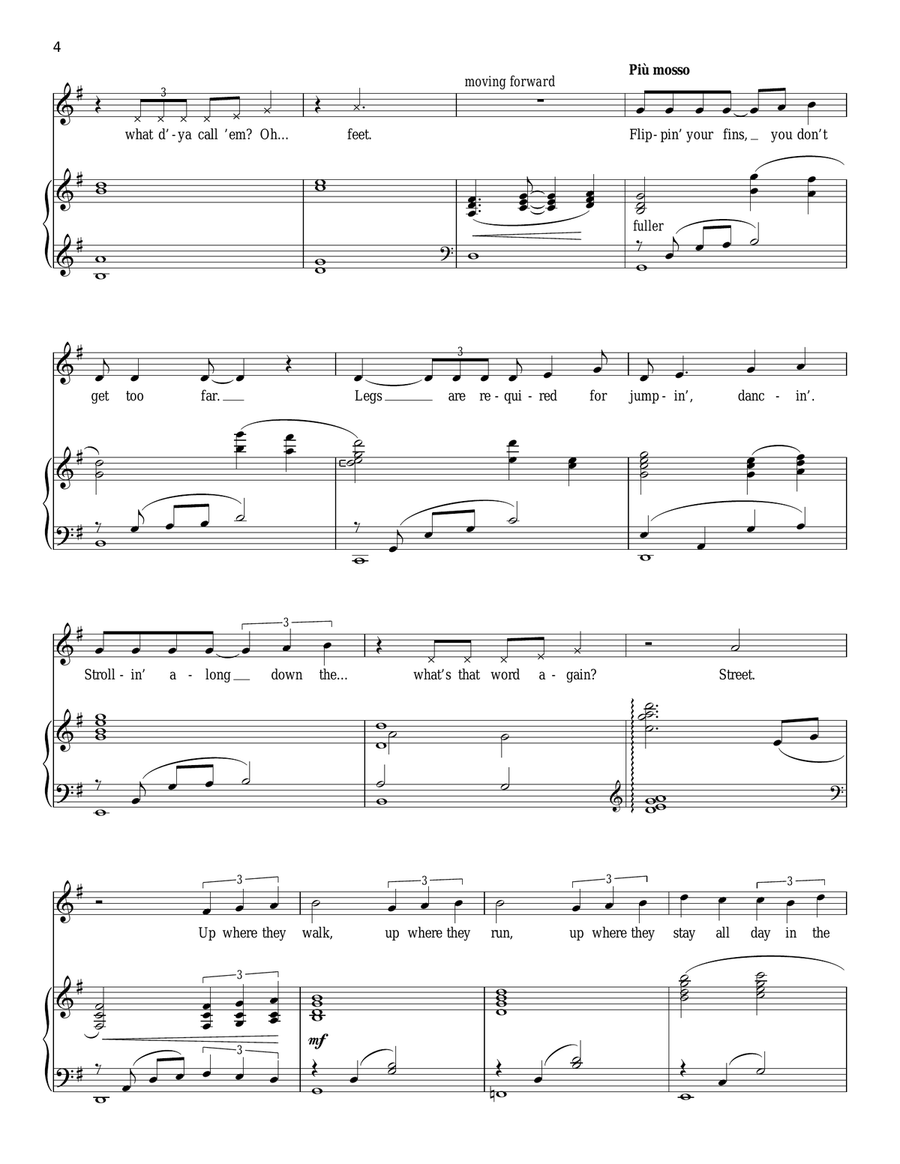 Part Of Your World (from The Little Mermaid) Voice scores gallery preview page 4
