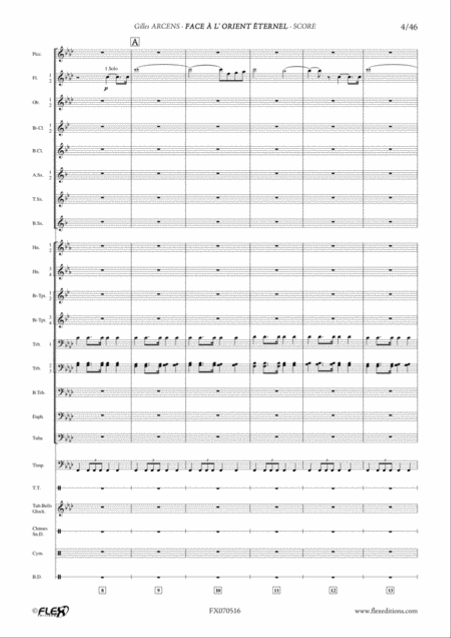 Face A L'Orient Eternel Face A L'Orient Eternel Concert Band scores gallery preview page 4