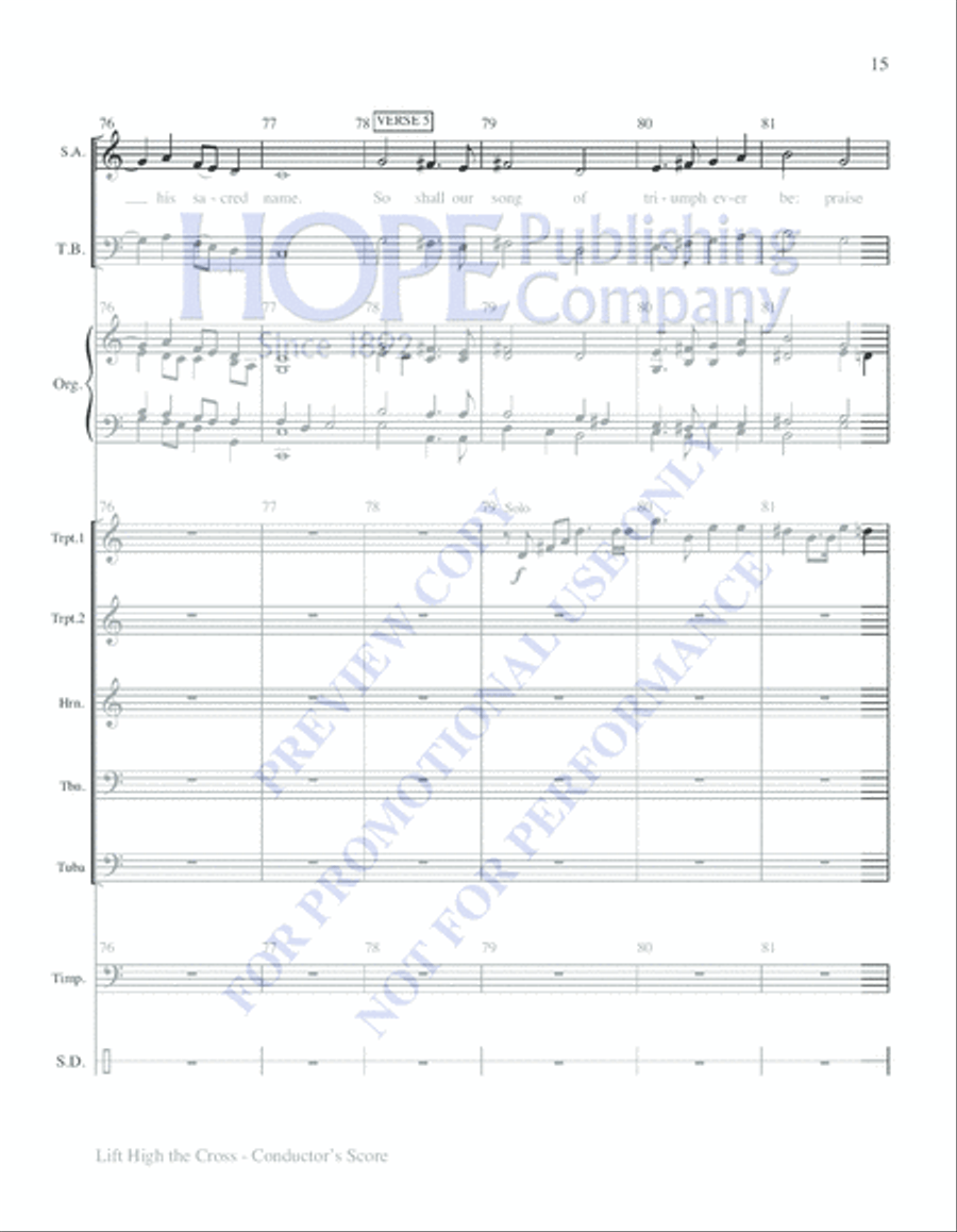 Lift High the Cross 4-Part scores gallery preview page 15