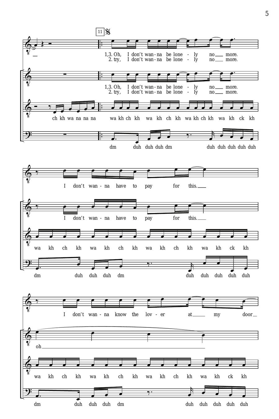 Lonely No More Lonely No More TTBB scores gallery preview page 3