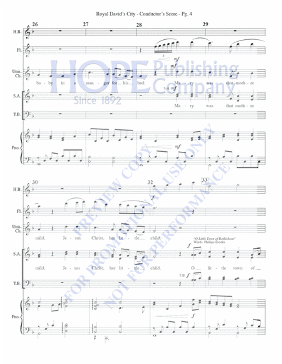 Royal David's City Unison Choir scores gallery preview page 5