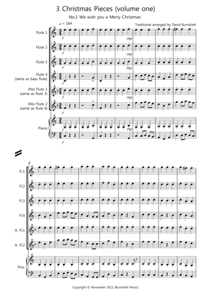 3 Easy Christmas Pieces for Flute Quartet (volume one) image number null