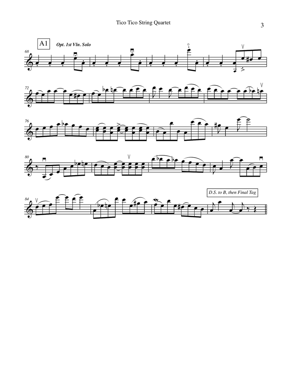 Tico Tico No Fuba for string quartet String Quartet scores gallery preview page 3