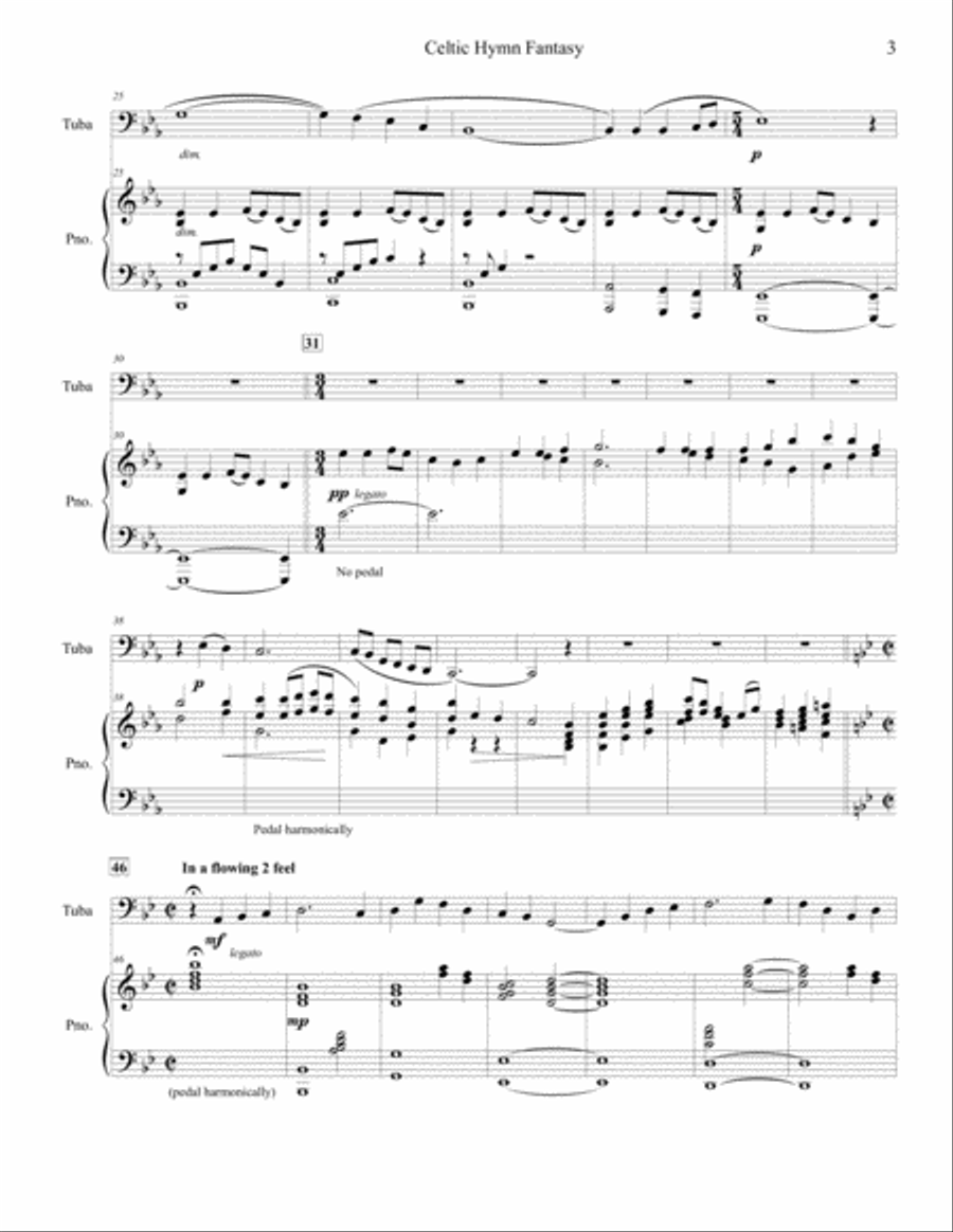 Celtic Hymn Fantasy for Tuba and Piano Tuba scores gallery preview page 3