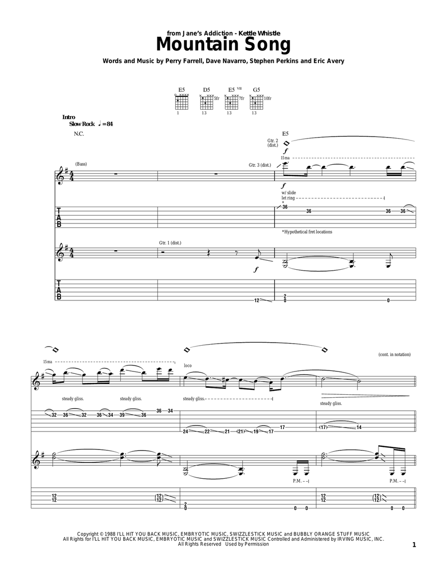 Mountain Song Acoustic Guitar scores gallery preview page 1