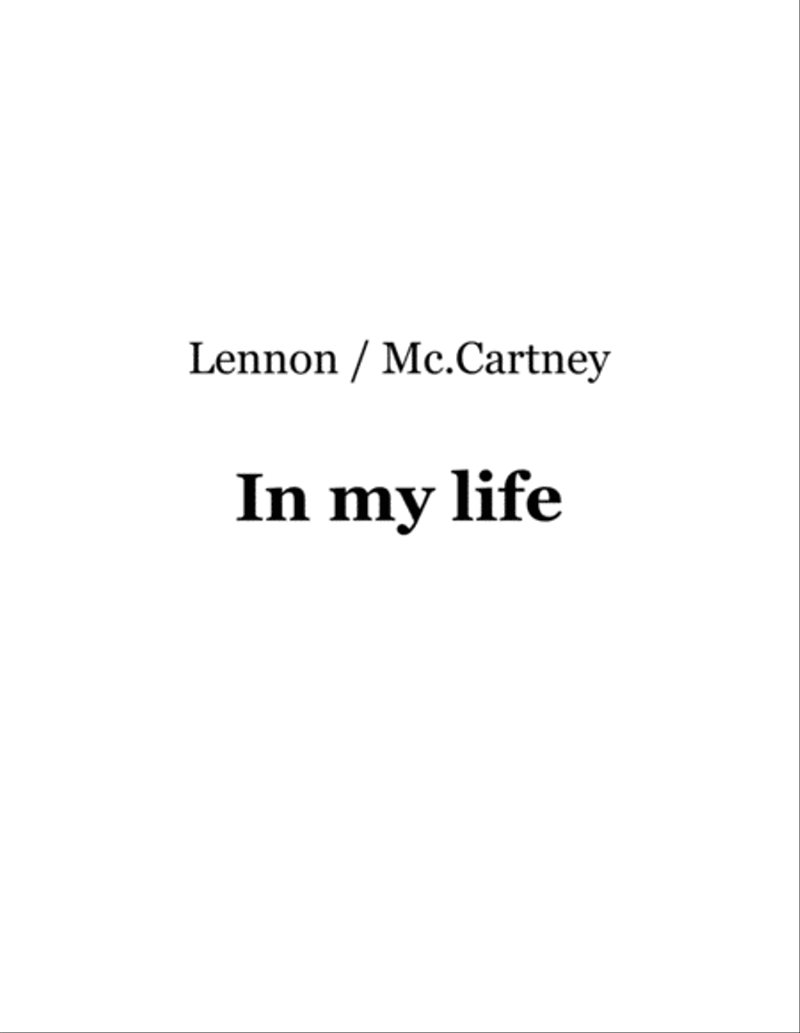In My Life