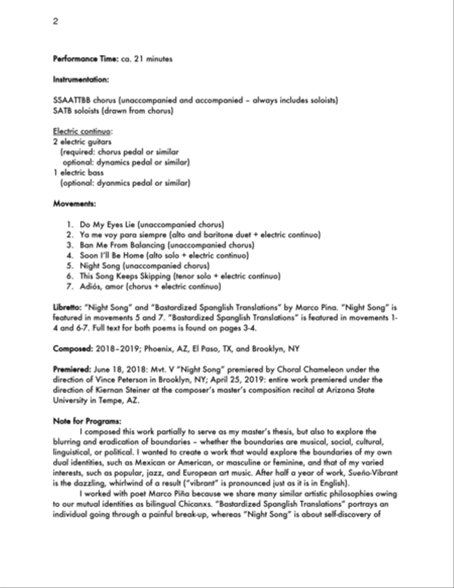 Sueño-Vibrant 4-Part scores gallery preview page 2