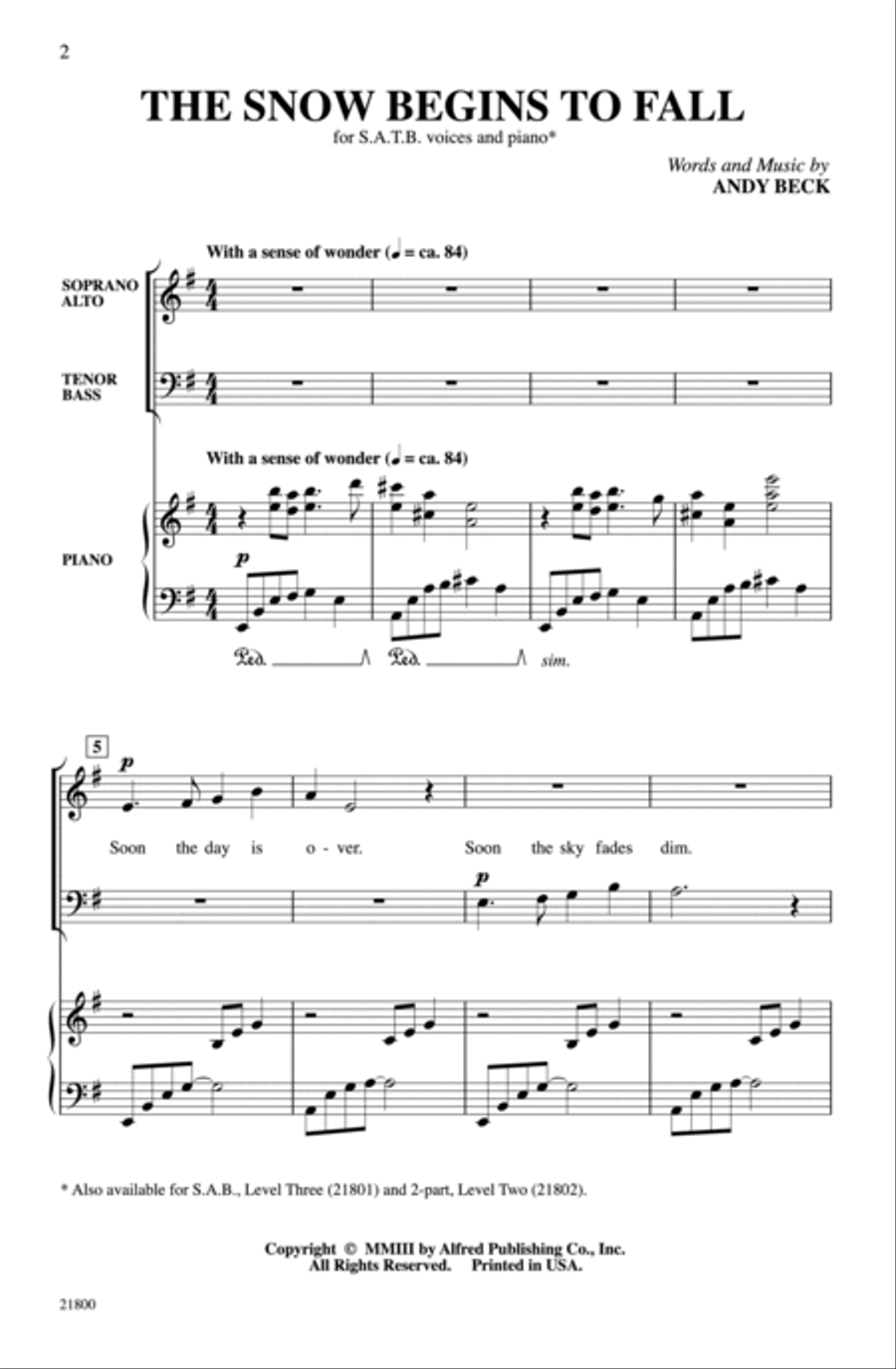 The Snow Begins to Fall 4-Part scores gallery preview page 12